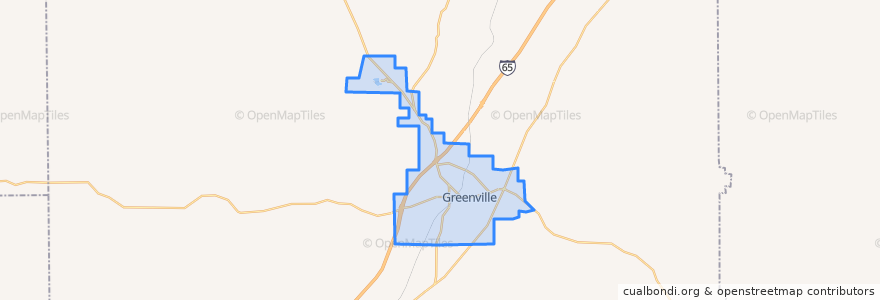 Mapa de ubicacion de Greenville.