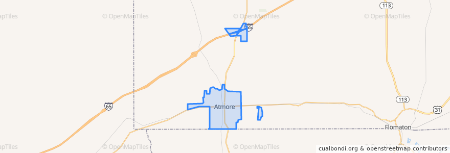 Mapa de ubicacion de Atmore.