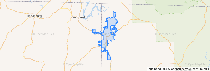 Mapa de ubicacion de Haleyville.