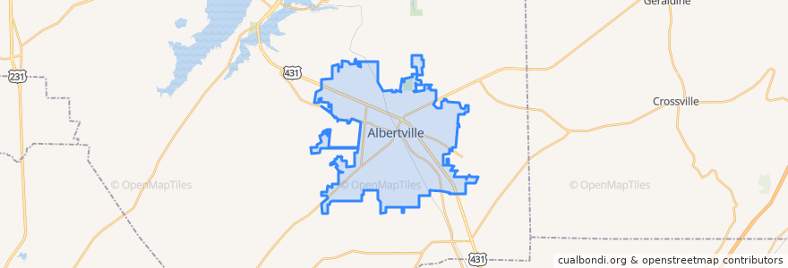 Mapa de ubicacion de Albertville.