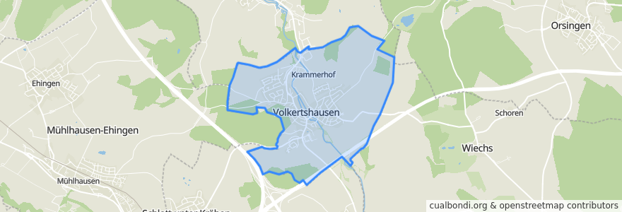 Mapa de ubicacion de Volkertshausen.