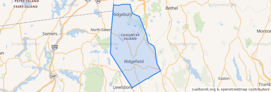 Mapa de ubicacion de Ridgefield.