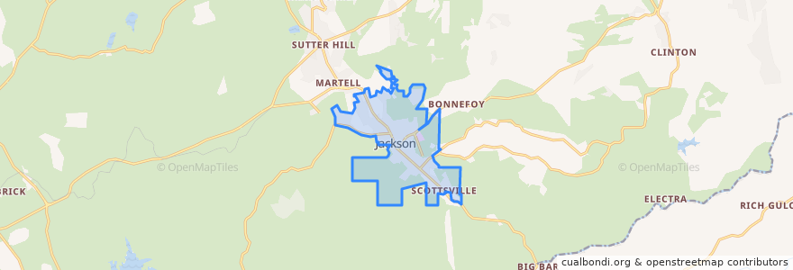 Mapa de ubicacion de Jackson.