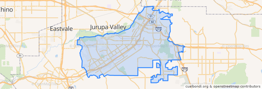 Mapa de ubicacion de ريفرسايد.