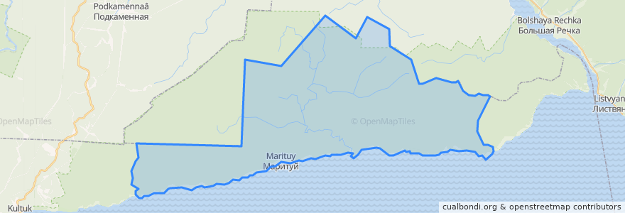 Mapa de ubicacion de Маритуйское сельское поселение.