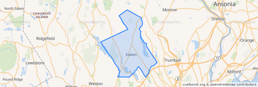 Mapa de ubicacion de Easton.