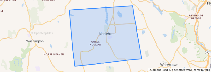 Mapa de ubicacion de Bethlehem.