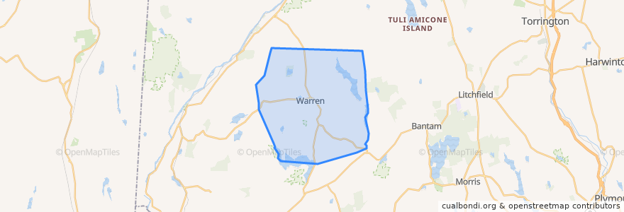 Mapa de ubicacion de Warren.