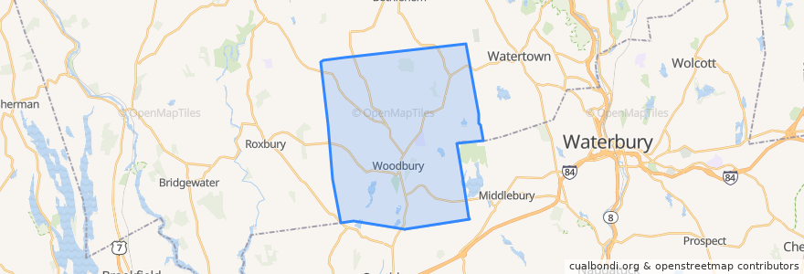 Mapa de ubicacion de Woodbury.