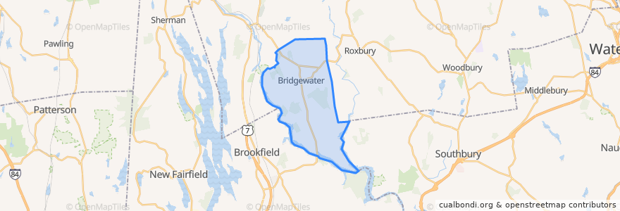 Mapa de ubicacion de Bridgewater.