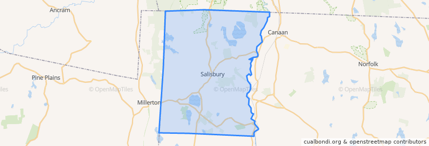 Mapa de ubicacion de Salisbury.