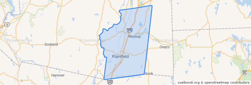 Mapa de ubicacion de Plainfield.