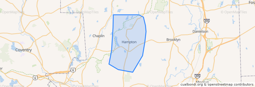 Mapa de ubicacion de Hampton.