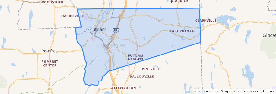 Mapa de ubicacion de Putnam.