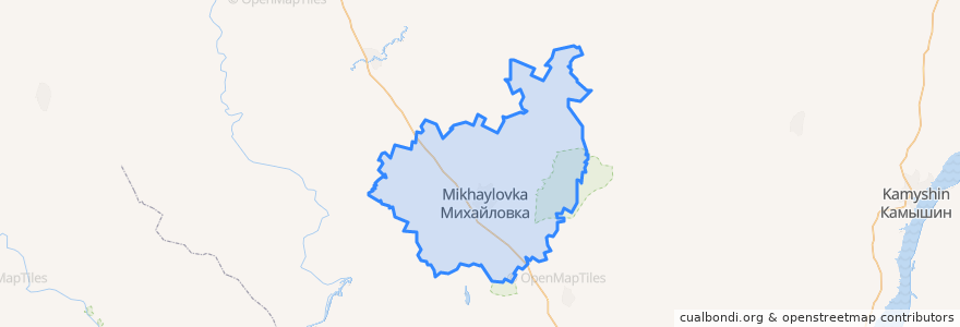 Mapa de ubicacion de городской округ Михайловка.