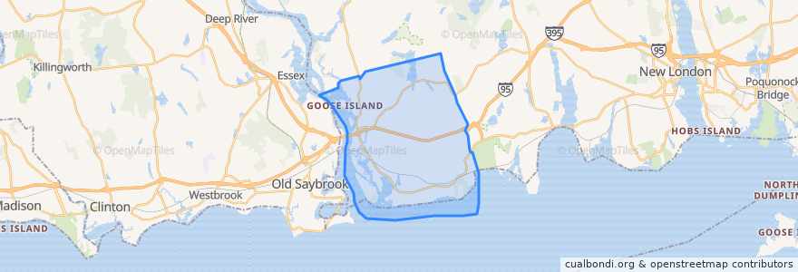 Mapa de ubicacion de Old Lyme.