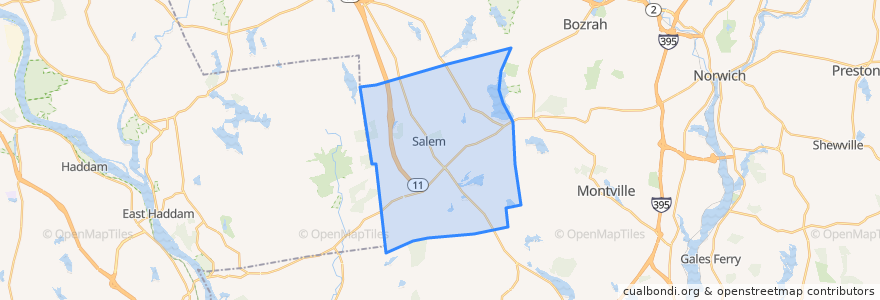 Mapa de ubicacion de Salem.