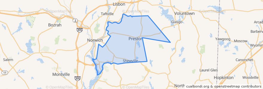 Mapa de ubicacion de Preston.