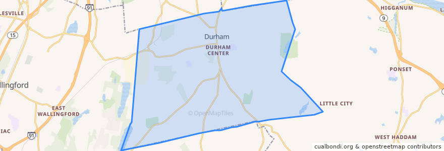 Mapa de ubicacion de Durham.