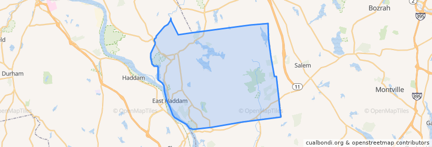 Mapa de ubicacion de East Haddam.