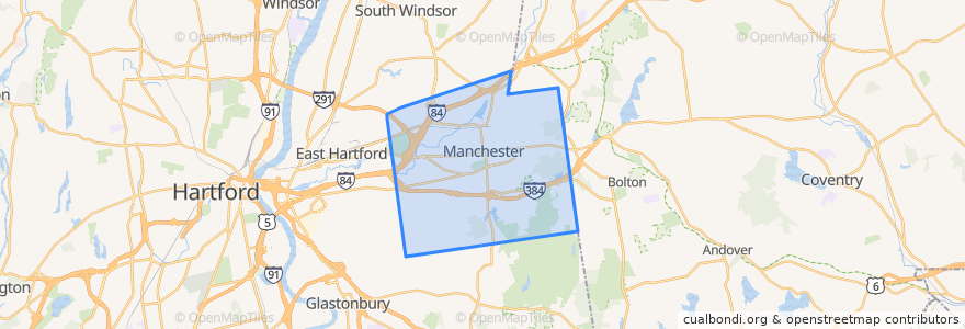 Mapa de ubicacion de Manchester.