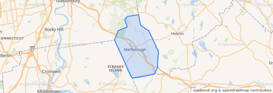 Mapa de ubicacion de Marlborough.