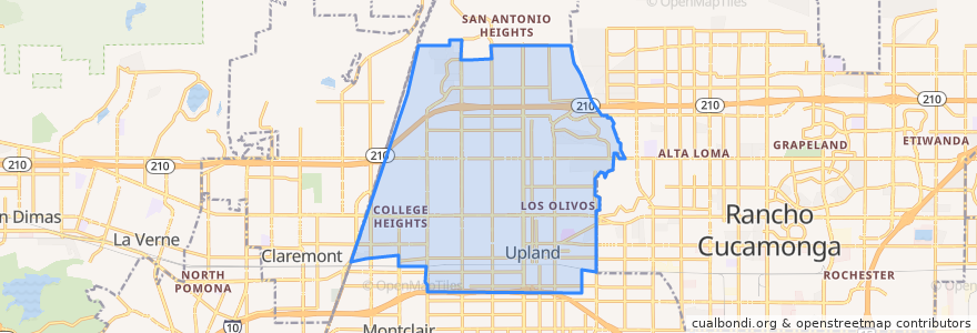 Mapa de ubicacion de Upland.