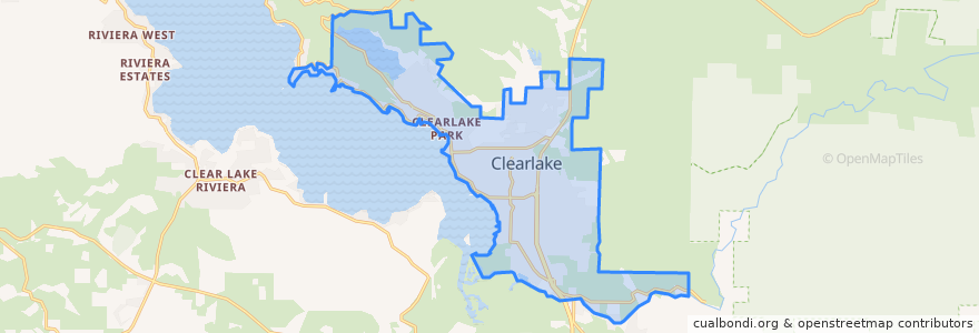 Mapa de ubicacion de Clearlake.