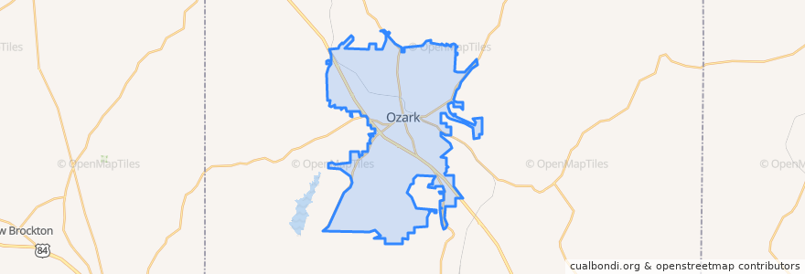 Mapa de ubicacion de Ozark.