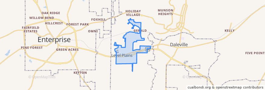 Mapa de ubicacion de Level Plains.