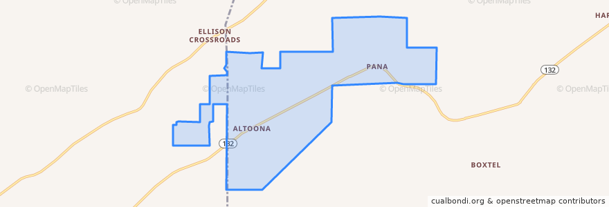 Mapa de ubicacion de Altoona.