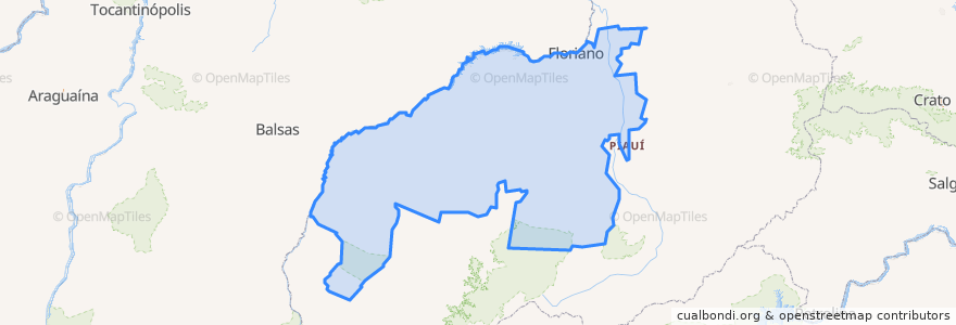 Mapa de ubicacion de Região Geográfica Intermediária de Floriano.