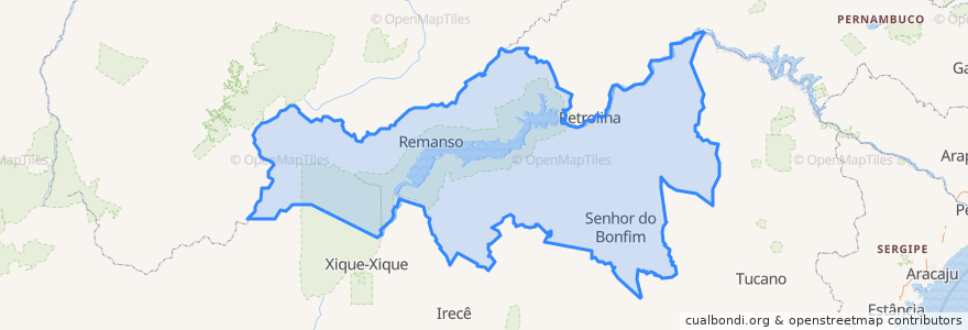 Mapa de ubicacion de Região Geográfica Intermediária de Juazeiro.