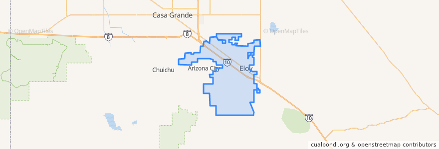 Mapa de ubicacion de Eloy.