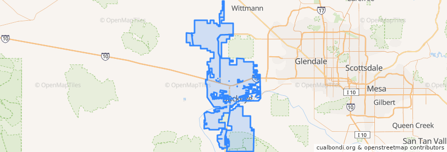 Mapa de ubicacion de Buckeye.