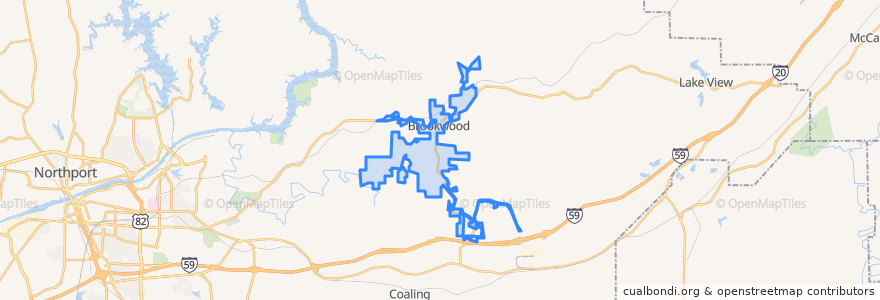 Mapa de ubicacion de Brookwood.