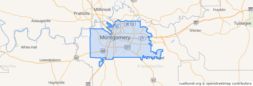 Mapa de ubicacion de Montgomery.