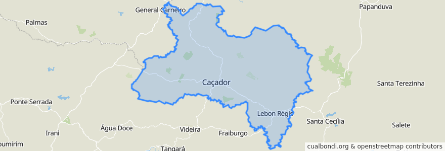 Mapa de ubicacion de Região Geográfica Imediata de Caçador.