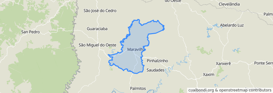 Mapa de ubicacion de Região Geográfica Imediata de Maravilha.