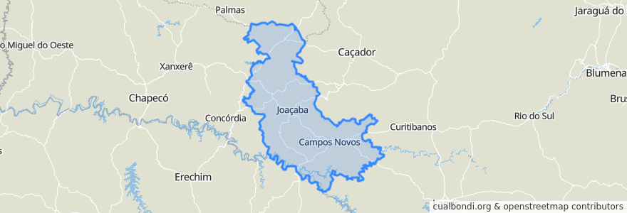 Mapa de ubicacion de Região Geográfica Imediata de Joaçaba-Herval d'Oeste.