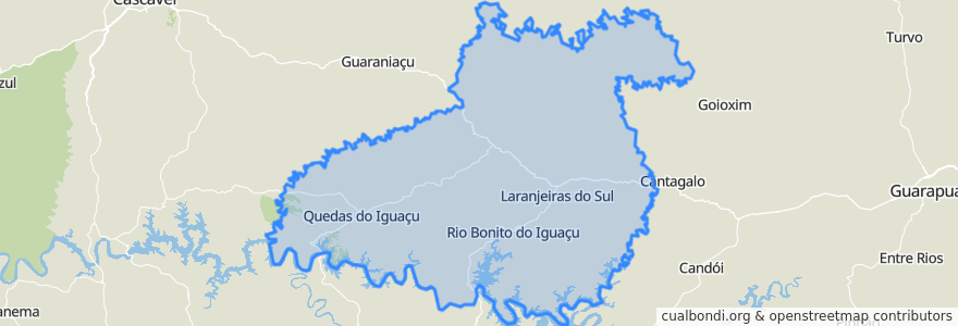 Mapa de ubicacion de Região Geográfica Imediata de Laranjeiras do Sul-Quedas do Iguaçu.