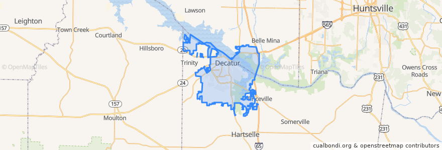 Mapa de ubicacion de Decatur.