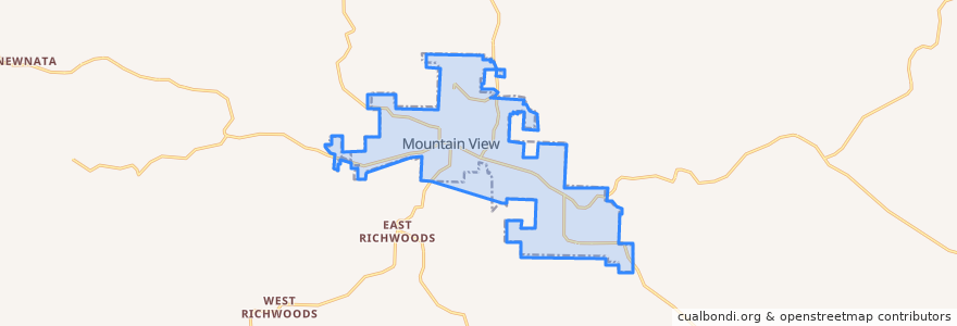 Mapa de ubicacion de Mountain View.