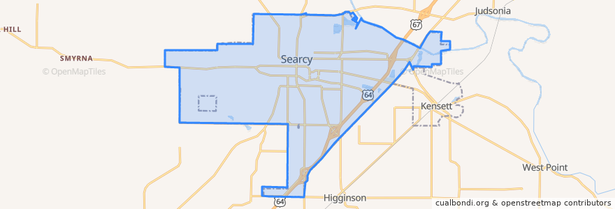 Mapa de ubicacion de Searcy.