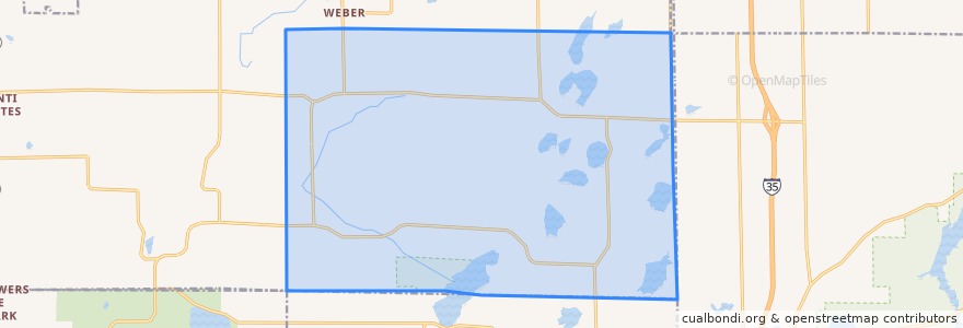 Mapa de ubicacion de Oxford Township.