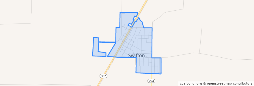 Mapa de ubicacion de Swifton.