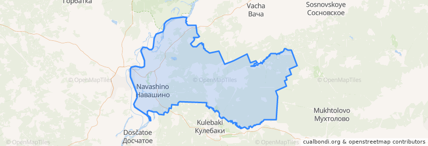 Mapa de ubicacion de Навашинский городской округ.