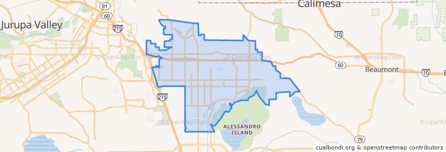 Mapa de ubicacion de Moreno Valley.