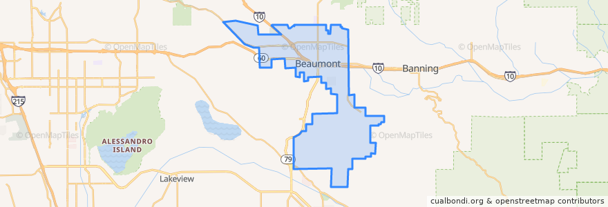 Mapa de ubicacion de Beaumont.