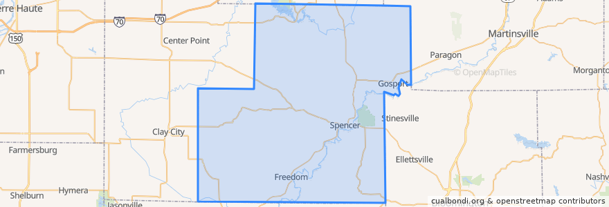 Mapa de ubicacion de Owen County.